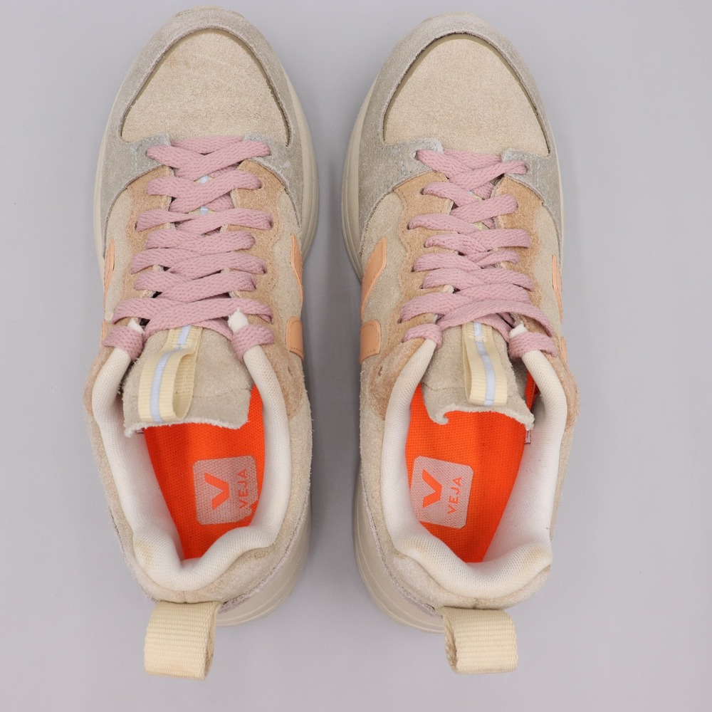 Veja Venturi Dune Almond Peach Suede Chunky Sneakers Womens Size US 6 EUR 37 - Picture 7 of 8